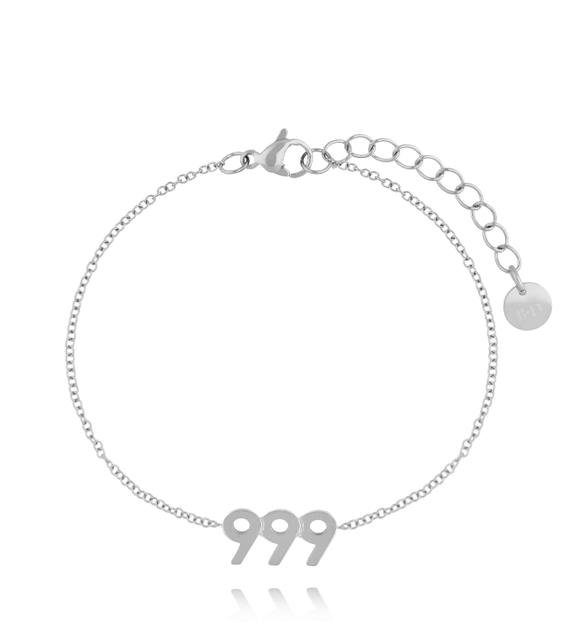 Bransoletka z anielską liczbą 999 srebrna BSA0874