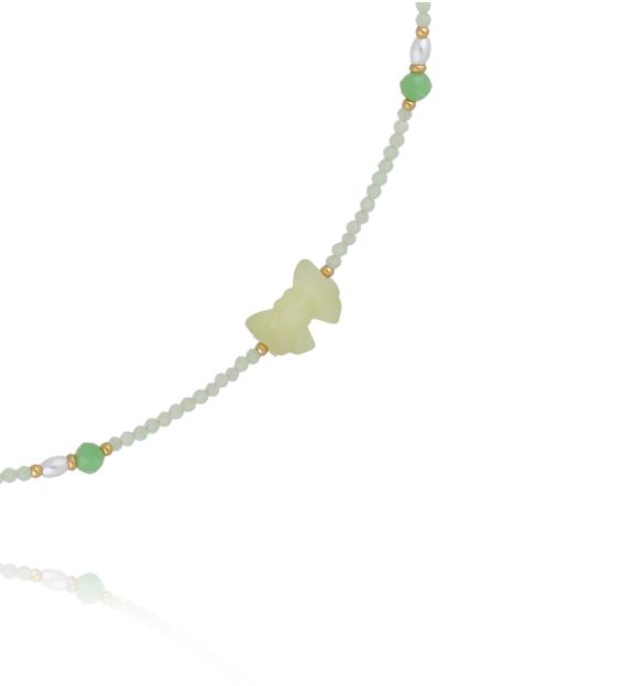 Naszyjnik z jadeitów i kokardą NPA1539