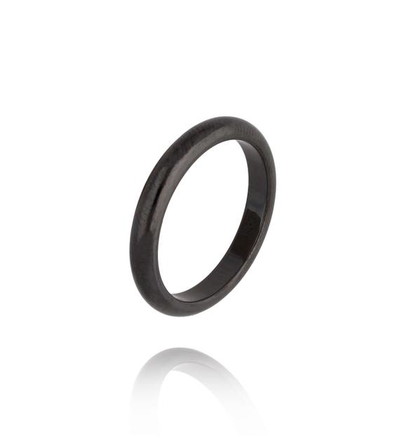 Obrączka z ceramiki czarna cienka Feminine  PFE0047