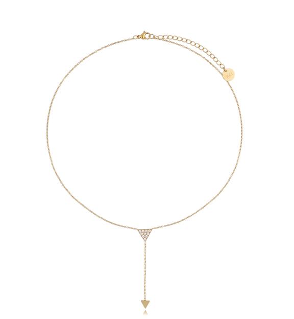 Naszyjnik krawatką ze stali szlachetnej złoty Triangle NSA0287