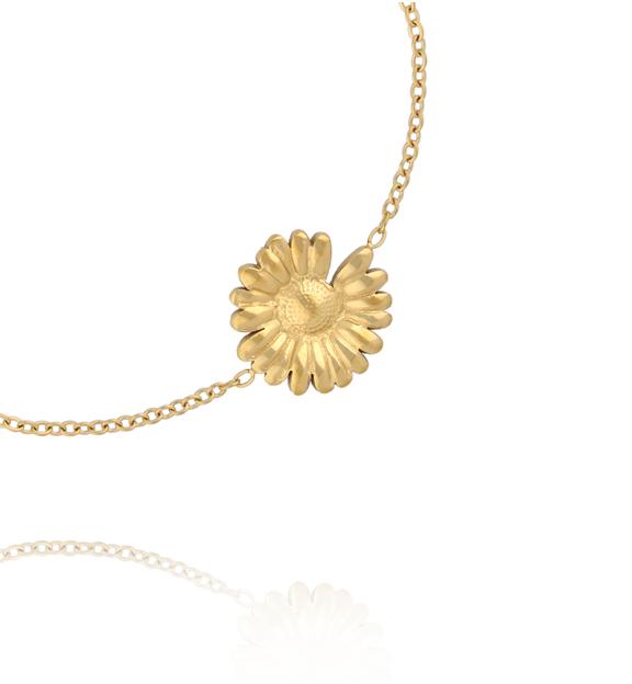 Bransoletka ze stokrotką na złotym łańcuszku BSY0628