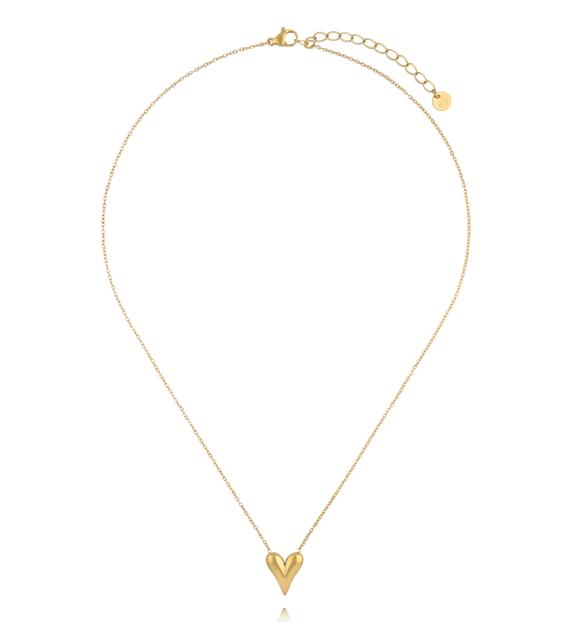 Naszyjnik z sercem ze stali szlachetnej złoty NSY0937