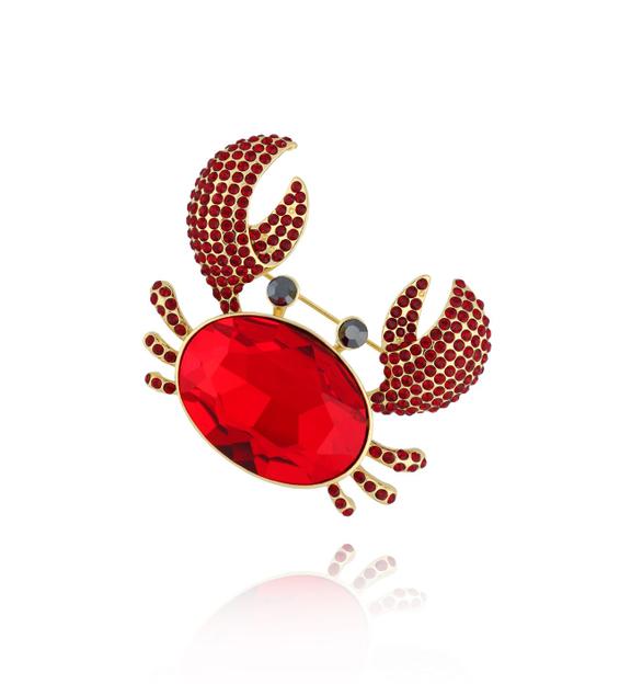 Broszka z czerwonym krabem Crabe Rouge BRSS0072