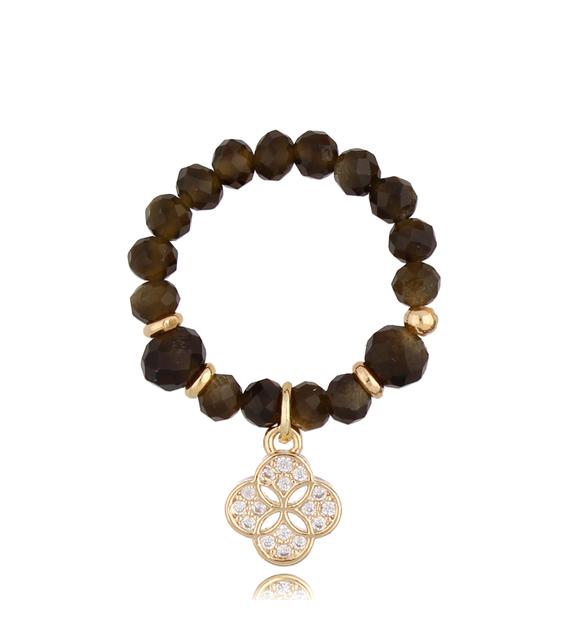 Pierścionek ze złotym obsydianem Victory PTW0224