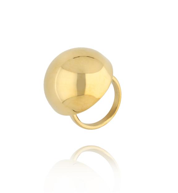 Pierścionek z półkulą złoty średni Geometric Harmony PSA0975