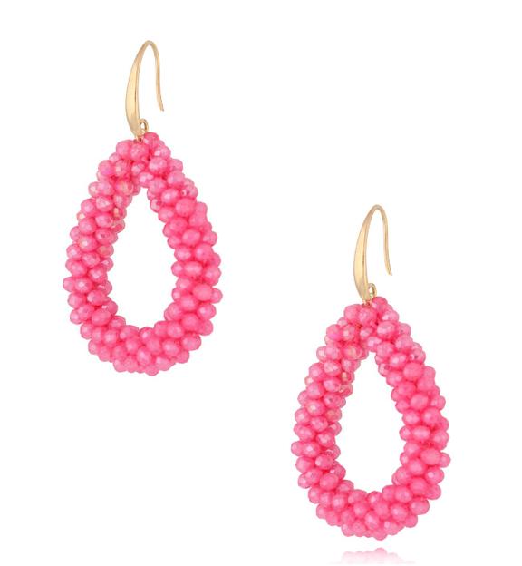 Kolczyki z kryształkami malinowe łezki Luminous KWE0040