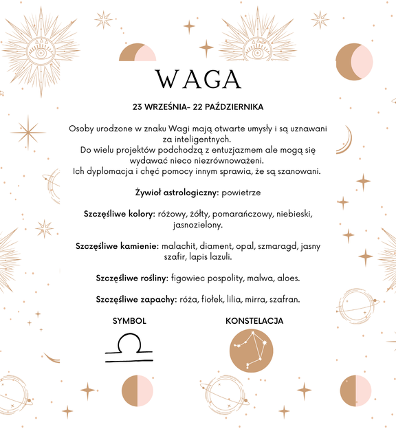 Bransoletka srebrna znak zodiaku WAGA BSE0103