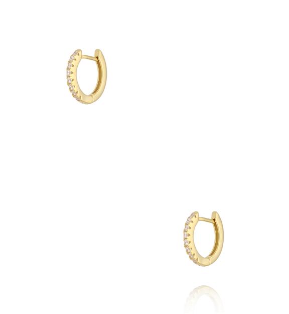 Kolczyki złote kółka z cyrkoniami KLT0054