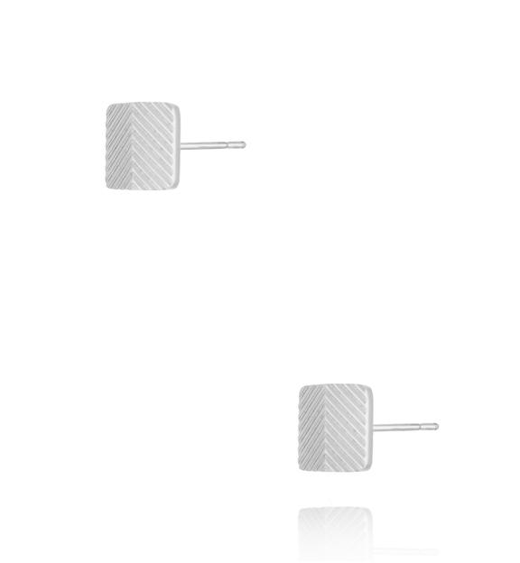Kolczyki kwadratowe srebrne Unisex KMITC0118