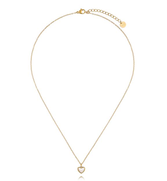 Naszyjnik z serduszkiem z masy perłowej NSY0847