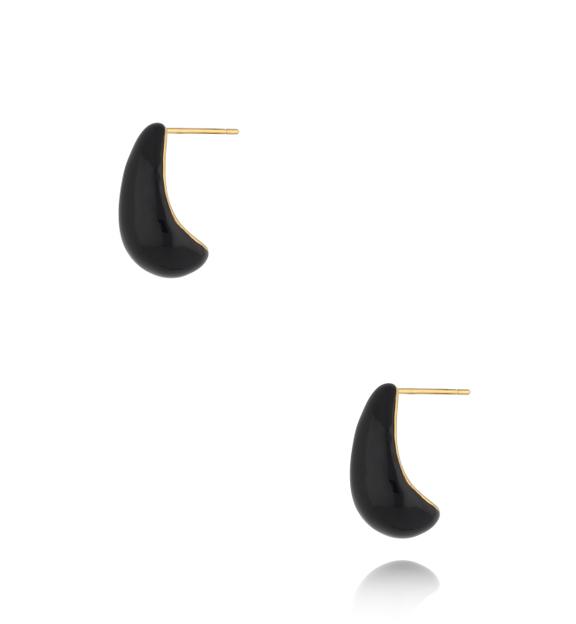 Kolczyki krople emaliowane czarne Enamel Drop KSA1457