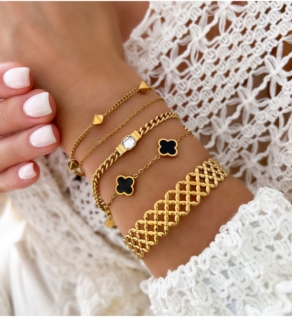 Bransoletka obręcz złota ażurowa Divine Dazzle BSA0706