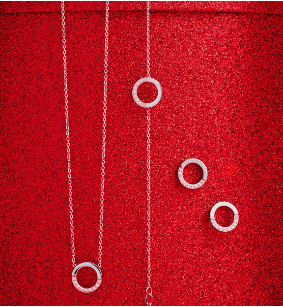 Zestaw biżuterii srebrnej z motywem koła ZN0068