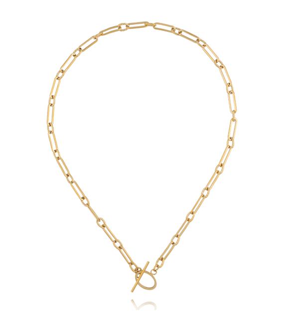 Naszyjnik – złoty łańcuch z zapięciem typu toggle NEA0043