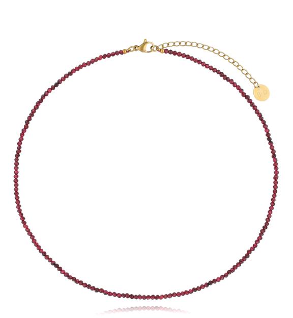 Naszyjnik bordowy z granatami NTW1345