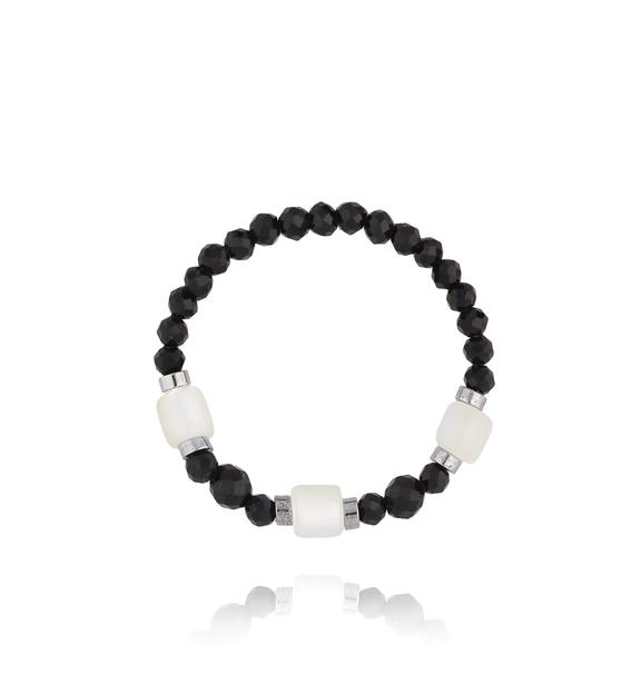 Pierścionek z turmalinami i masą perłową PTW0436