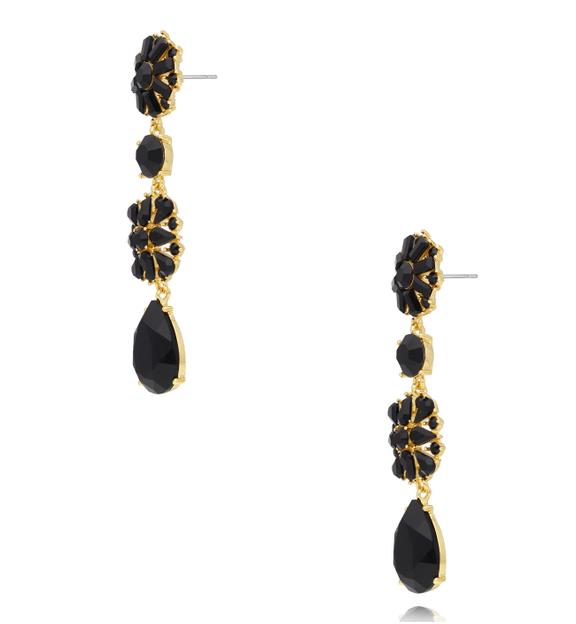 Kolczyki z czarnymi kryształami KSS2255