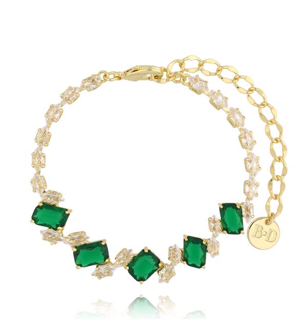 Bransoletka z zielonymi kryształami Emerald Allure BSS0197