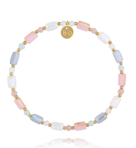 Bransoletka z pastelowych szklanych kryształków BTW3594