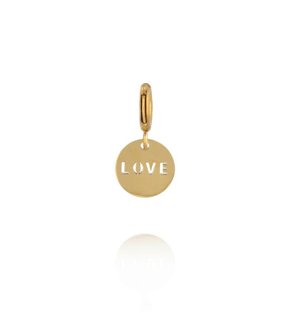 Charms złoty medalion z napisem Love CHA0152