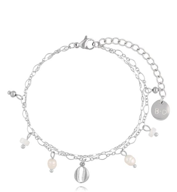 Bransoletka srebrna z perłami BSY0074
