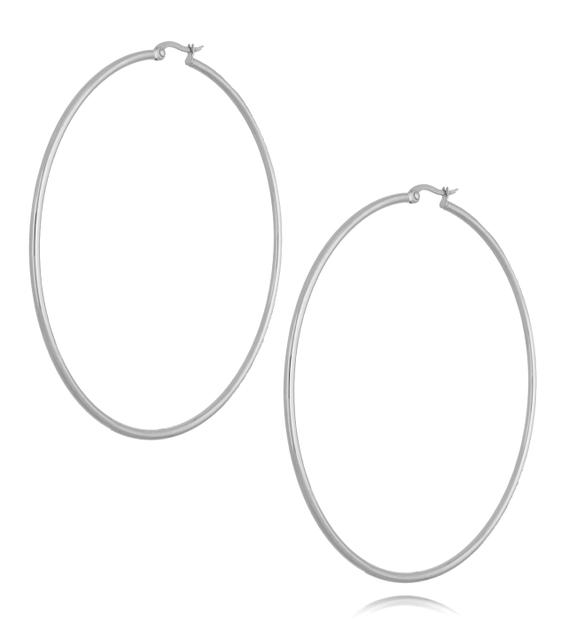 Kolczyki srebrne koła ze stali szlachetnej 75mm KSA0208