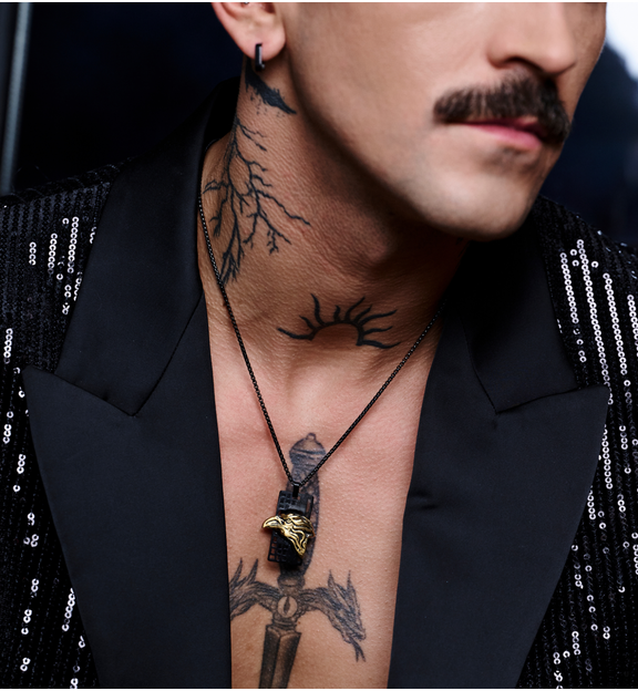 Naszyjnik męski ze złotym orłem Telem NMITC0168