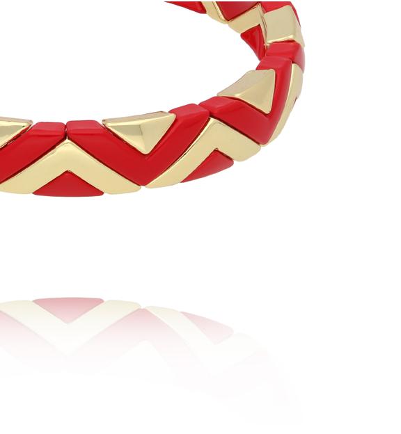 Bransoletka elastyczna w czerwono-złotym odcieniu BCR0040