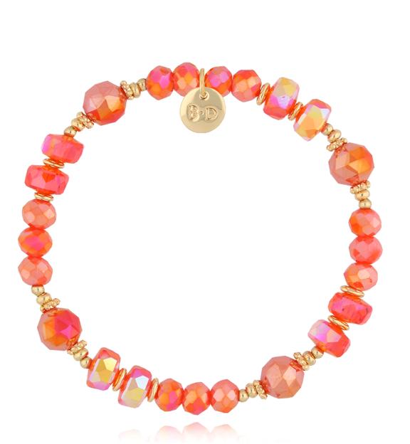 Bransoletka z pomarańczowymi kryształkami Clear Sky BCY0107