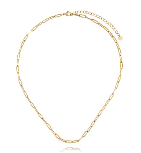 Naszyjnik z dekoracyjnym splotem złoty NEA0069