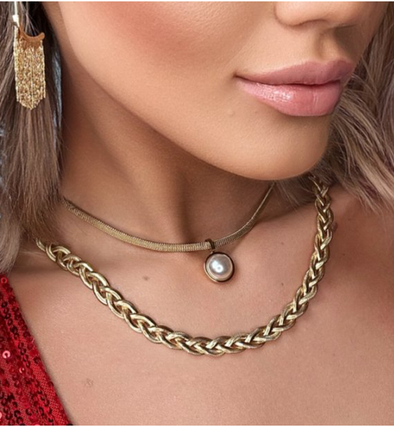 Naszyjnik złoty warkocz Playdate NRG0505