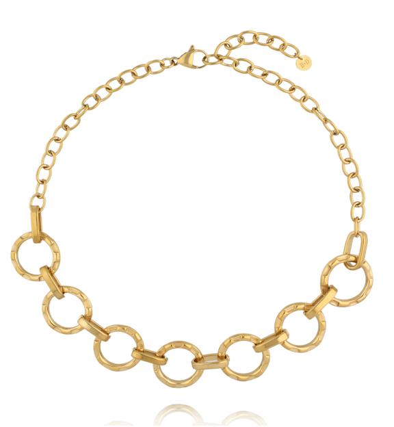 Naszyjnik z dużych ogniw – złoty NSY0717