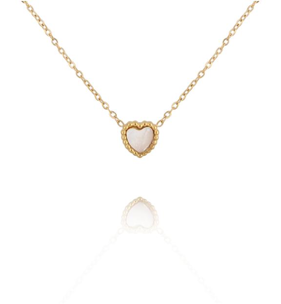 Naszyjnik z sercem z masy perłowej NSY0772