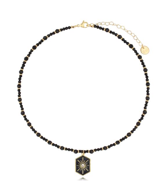 Naszyjnik z turmalinami i zawieszką Aahan NTW0994