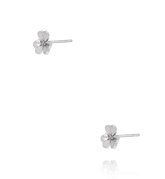 Kolczyki wkrętki w kształcie kwiatów z cyrkonią KSY0694