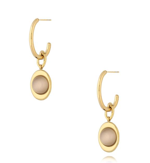 Kolczyki złote z szarym agatem Dazzle KSA1376