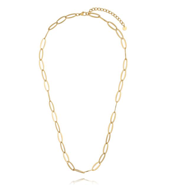 Naszyjnik złoty łańcuch z owalnych ogniw NEA0061