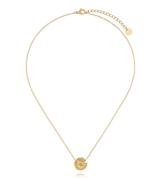 Naszyjnik z kwiatową zawieszką w kolorze złota NSY0927
