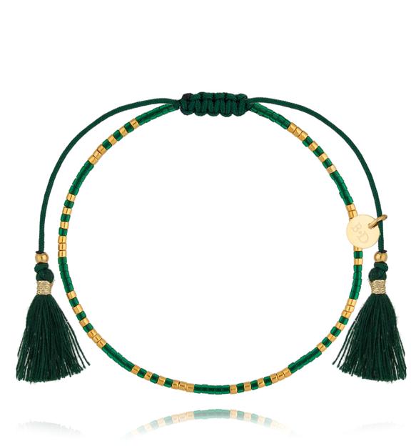 Bransoletka zielona z chwostami Beads BSC1327