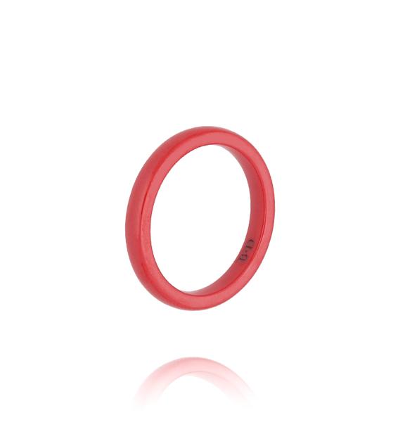 Obrączka z ceramiki czerwona cienka Feminine PFE0063