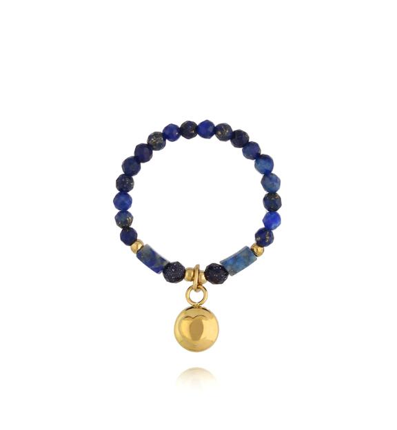 Pierścionek elastyczny z lapisami PTW0512