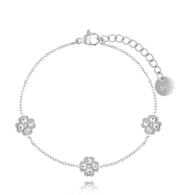 Bransoletka srebrna z koniczynkami Constance BSA0576