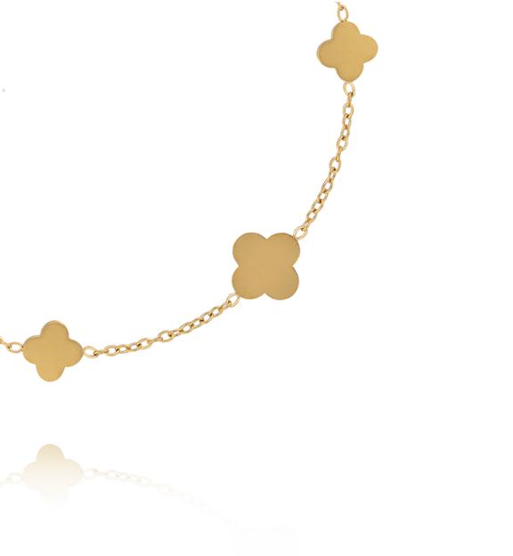 Bransoletka z koniczynkami na złotym łańcuszku BSY0606