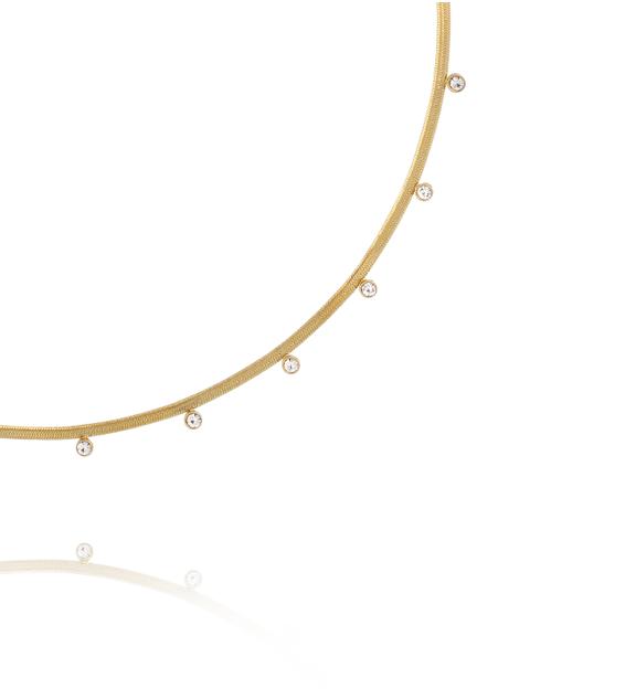 Naszyjnik typu żmijka z delikatnymi cyrkoniami NSY0899