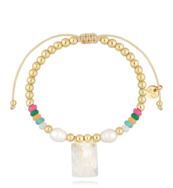 Bransoletka z perłami i medalikiem Holy Medal BSC2027