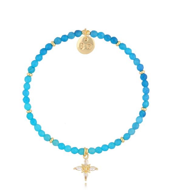 Bransoletka niebieska z koniczynką Caelum BTW2141