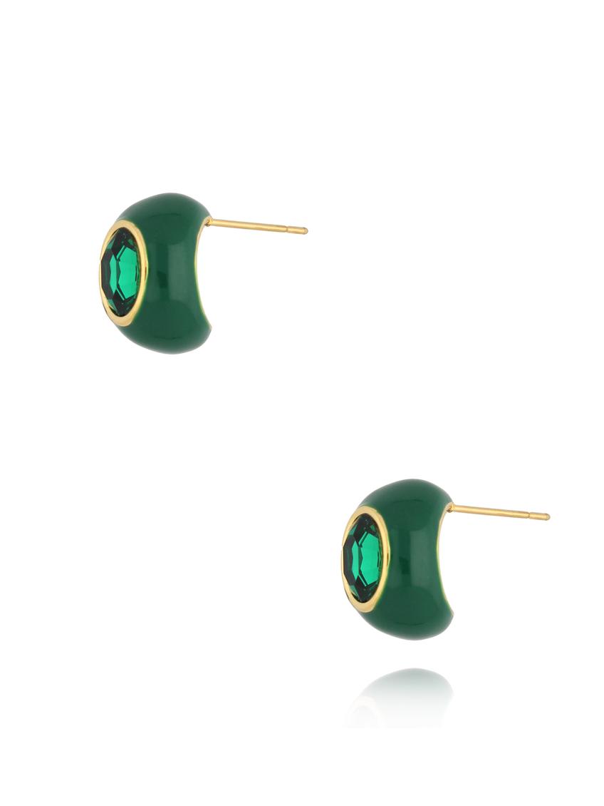 Kolczyki emaliowane zielone KSY0175