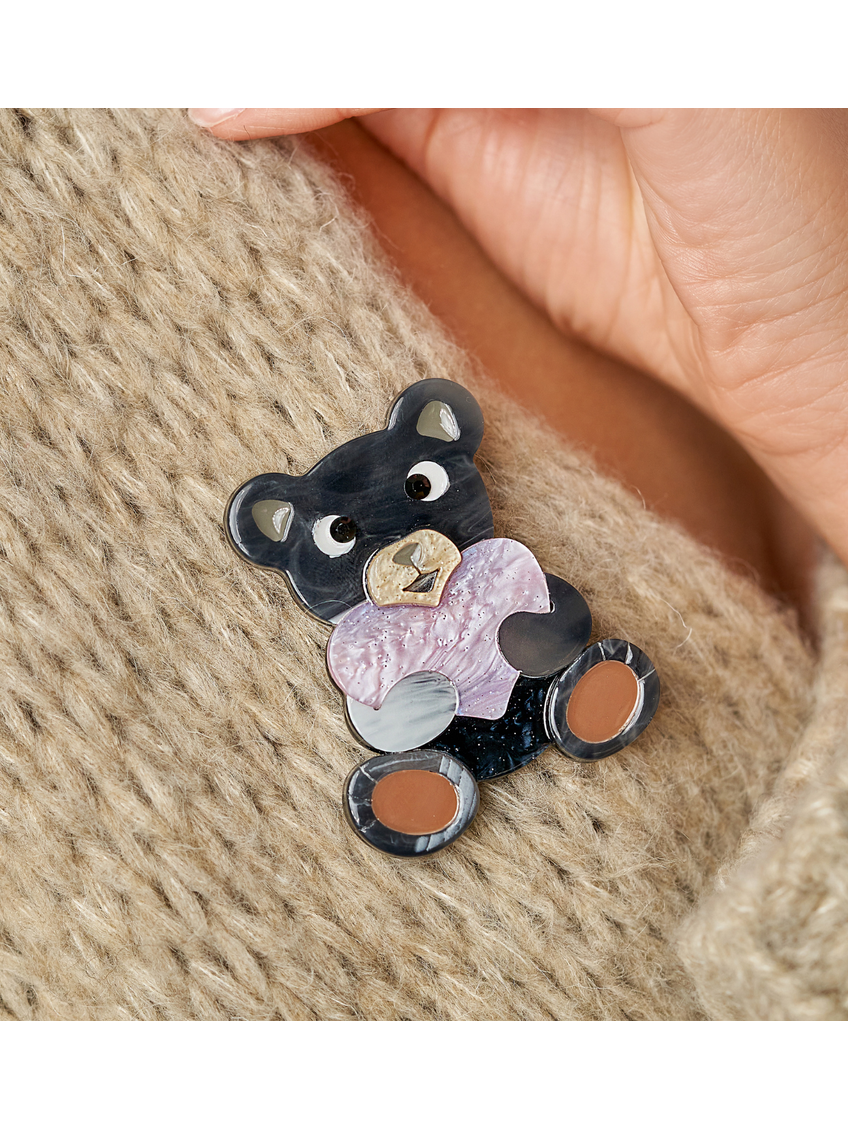 Broszka z misiem z sercem Teddy Bear Lover BRZA0046