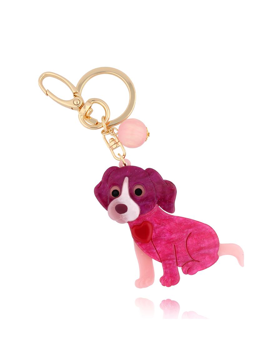 Brelok z  fuksjowym pieskiem Dogs Lover BREZA0083