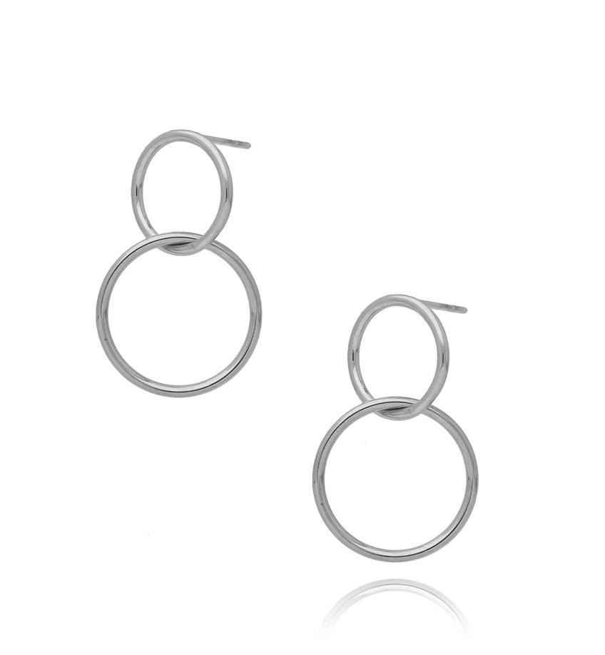 Kolczyki srebrne kółka ze stali szlachetnej Double Hoops KSA0126